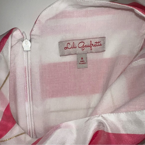 Lili Gaufrette Girls Pink Striped Dress - Picture 6 of 6